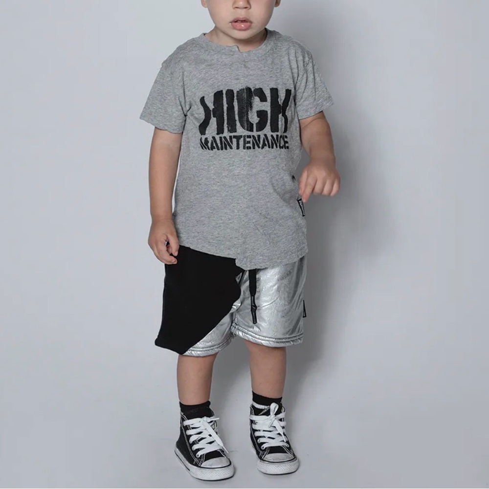 🖤Nununu Baby Black & Silver Colorblock Shorts 12–18M - Picture 2 of 6